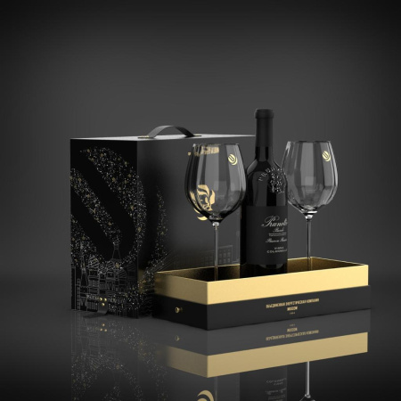  Фотография короб 40×40×17 см под бутылку и 2 бокала